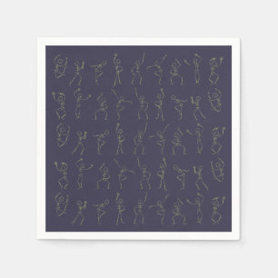 Serviette En Papier Dancing Halloween Squelette - violet