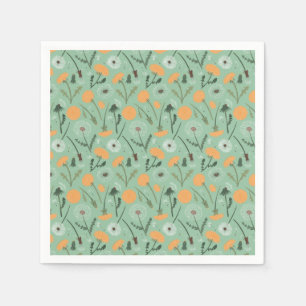 Serviette En Papier Dandelion Fleurs Orange Floral Modèle