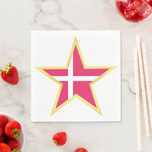 Serviette En Papier Danemark Gold Star Pays