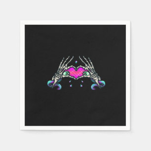 Serviette En Papier Dans la mort - Squelette Mains de coeur