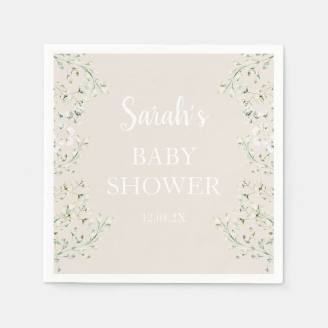 Serviette En Papier Dans le Baby shower des nuages serviettes (Devant)