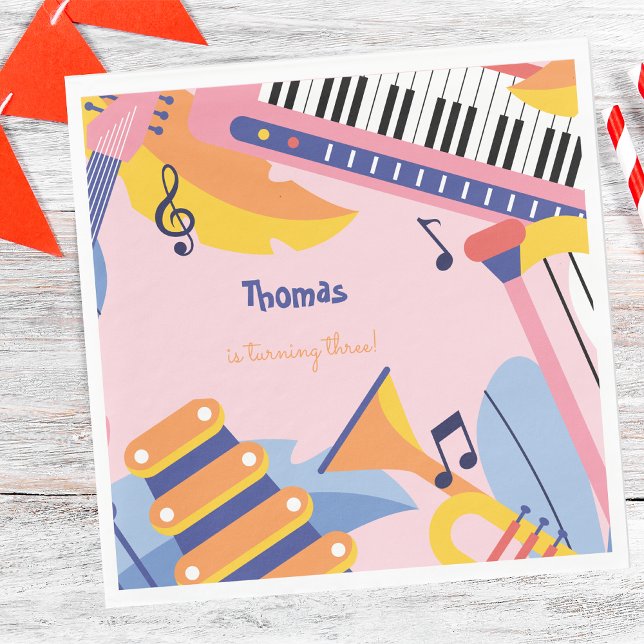 Serviette En Papier Danse chanter et jouer anniversaire de enfant (Créateur téléchargé)