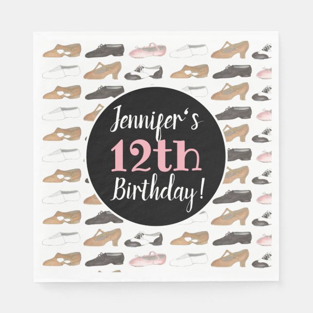 Serviette En Papier Danse Chaussures Ballet Tap Jazz Lyrique Anniversa (Devant)