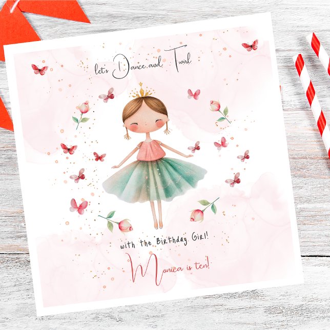 Serviette En Papier Danse et tournoi mignon ballerine ballet enfant an (Créateur téléchargé)