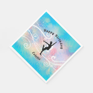 Serviette En Papier Danse Joyeux Anniversaire Custom Swirl