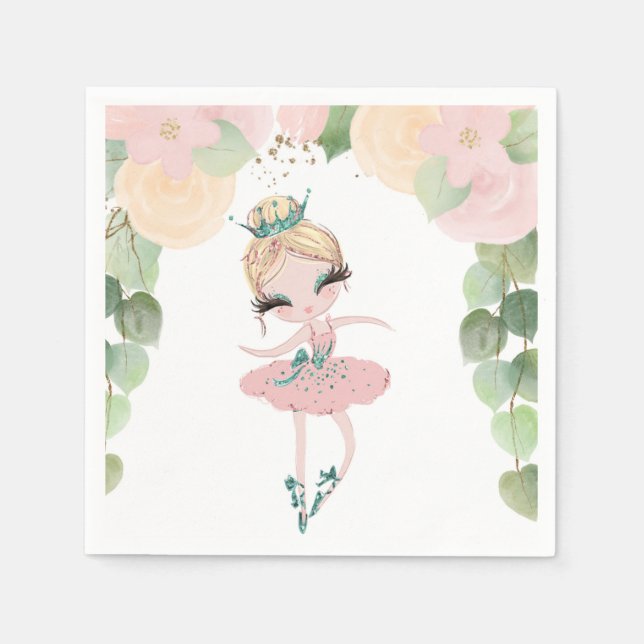 SERVIETTE EN PAPIER DANSE & TWIRL| ANNIVERSAIRE DE LA BALLERINE | FLOR (Devant)