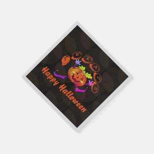 Serviette En Papier Danser Joyeux Citrouille Halloween Traitements
