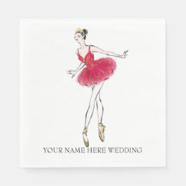 Serviette En Papier Danseur de ballet de craquelette d'aquarelle