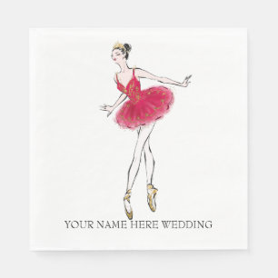 Serviette En Papier Danseur de ballet de craquelette d'aquarelle