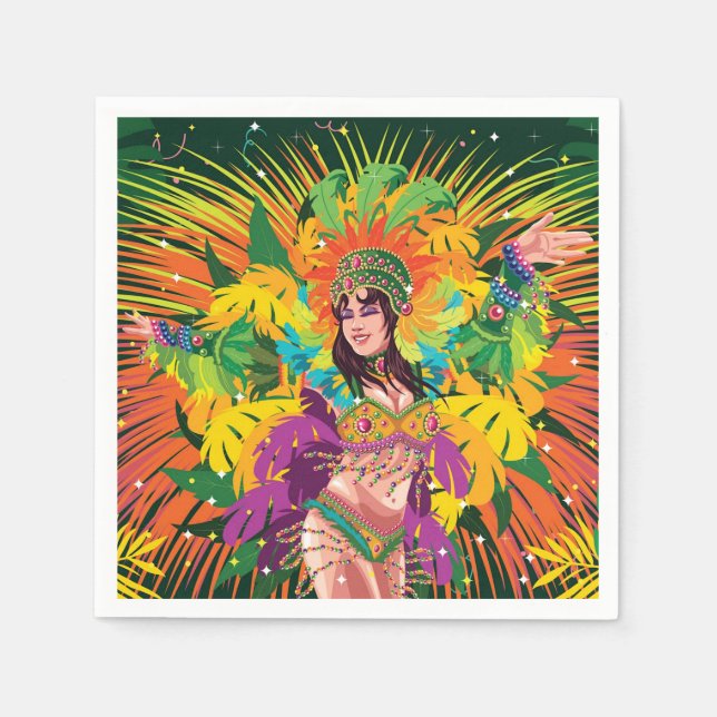 Serviette En Papier Danseur du carnaval de Rio (Devant)