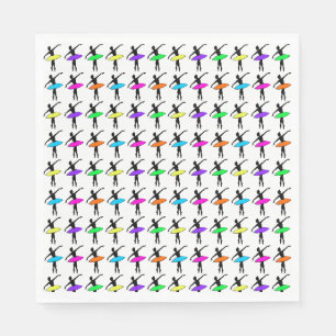 Serviette En Papier Danseurs de ballet Ballerina Neon Danse Anniversai