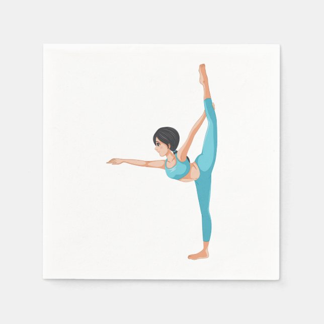 Serviette En Papier Danseuse Stretching Dance Exercice Papier serviett (Devant)