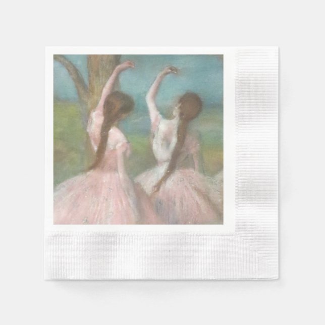 Serviette En Papier Danseuses en rose Edgar Degas (Devant)