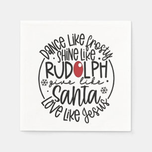 Serviette En Papier Dansez comme Frosty Brillez comme Rudolph Noël