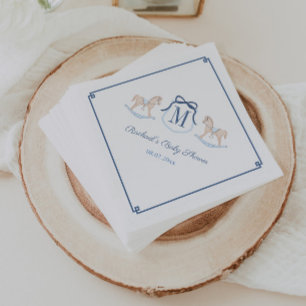 Serviette En Papier Darling Monogramme Rocking Horse Baby shower Party