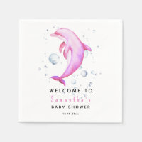Dauphin d'aquarelle BIENVENUE AU baby shower