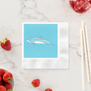 Serviette En Papier Dauphin drôle dans l'océan