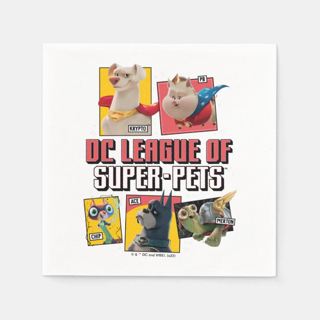 Serviette En Papier DC League of Super-Pets Character Panels (Devant)