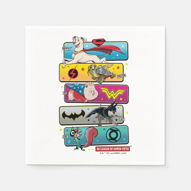 Serviette En Papier DC League of Super-Pets Panels (Devant)