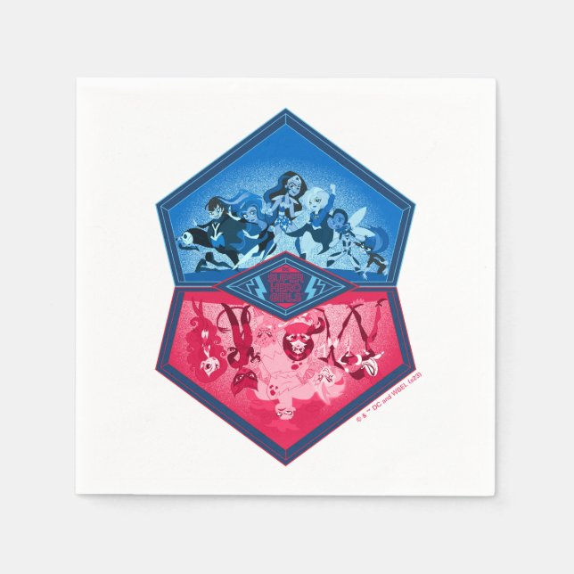 Serviette En Papier DC Super Hero Girls Teamwork Bataille (Devant)