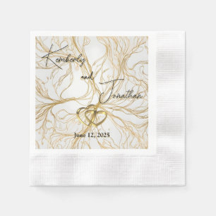 Serviette en papier de mariage à motif abstrait do
