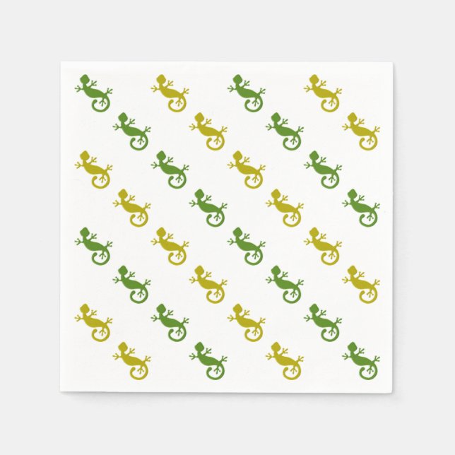 Serviette En Papier De mignons petits lézards (Devant)