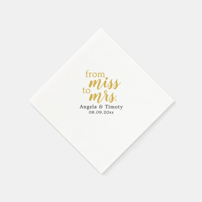 Serviette En Papier De Mlle à Mme mariage (Coin)