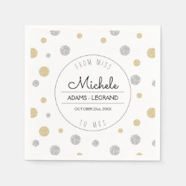 Serviette En Papier De Mlle À Mme Parties scintillant Polka Dot Fête d