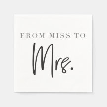 De Mlle à MRS. Cocktail Napkin