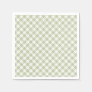 Serviette En Papier Début d'automne rétro Gingham Olive douce