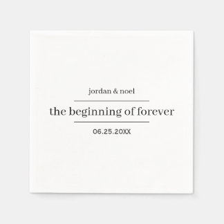 Serviette En Papier Début de mariage personnalisé moderne formel pour