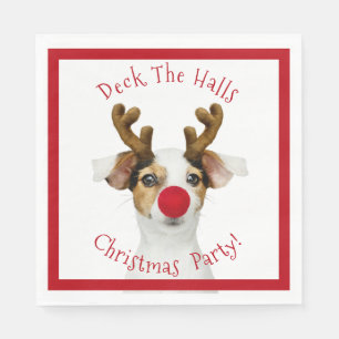 Serviette En Papier Deck The Halls - Drôle Chien - Fête de Noël -