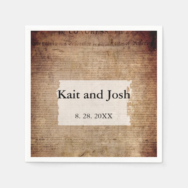 Serviette En Papier Déclaration d'indépendance 📜 Historique 1776 (Devant)