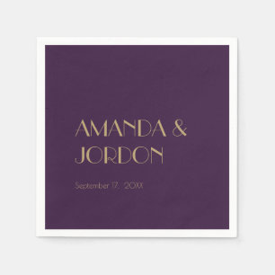 Serviette En Papier Déco type or Serviettes de cocktail violet foncé