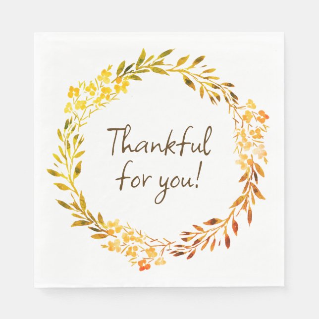 Serviette En Papier Décontracté Thanksgiving/Napkin d'automne - Person (Devant)