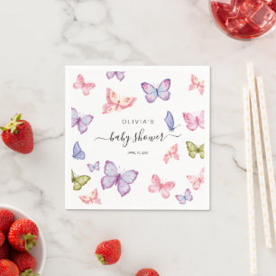 Serviette En Papier Décor Baby shower papillon