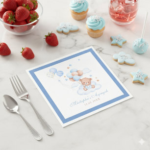 Serviette En Papier Décor bleu islamique pour bébé garçon Aqiqah
