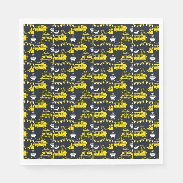 Serviette En Papier Décor camping Caravan (Devant)