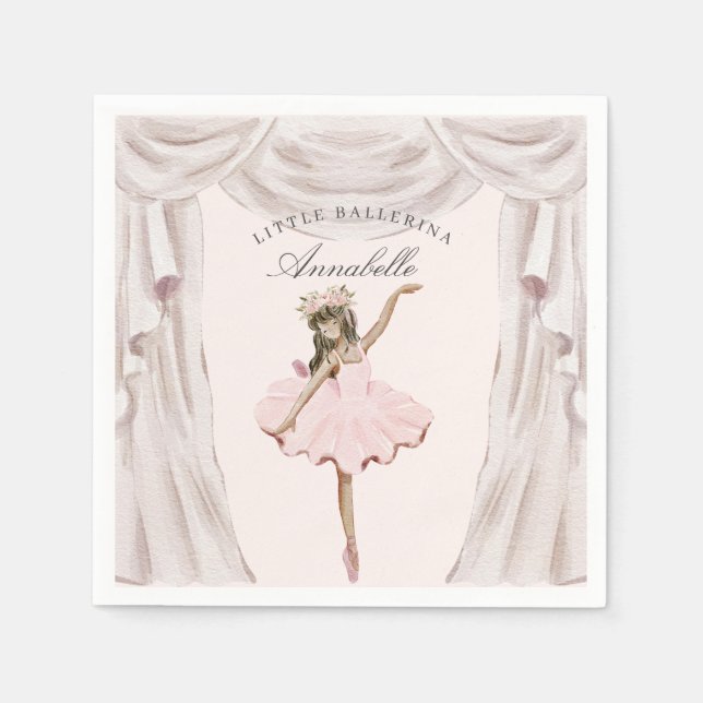 Serviette En Papier Décor d'anniversaire de la petite Ballerina (Devant)