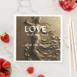 Serviette En Papier Décor de divorce drôle pour femmes Luxe Or 