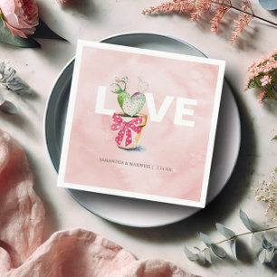 Serviette En Papier Décor de la fête des Galentines Saint-Valentin