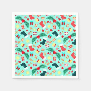 Serviette En Papier Décor de Noël Vert Mer de Mer Cute Motif