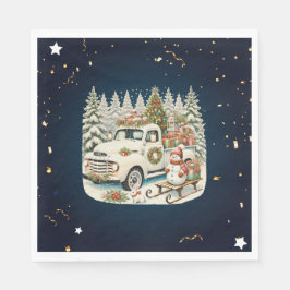 Serviette En Papier Décor de Noël vintage unique