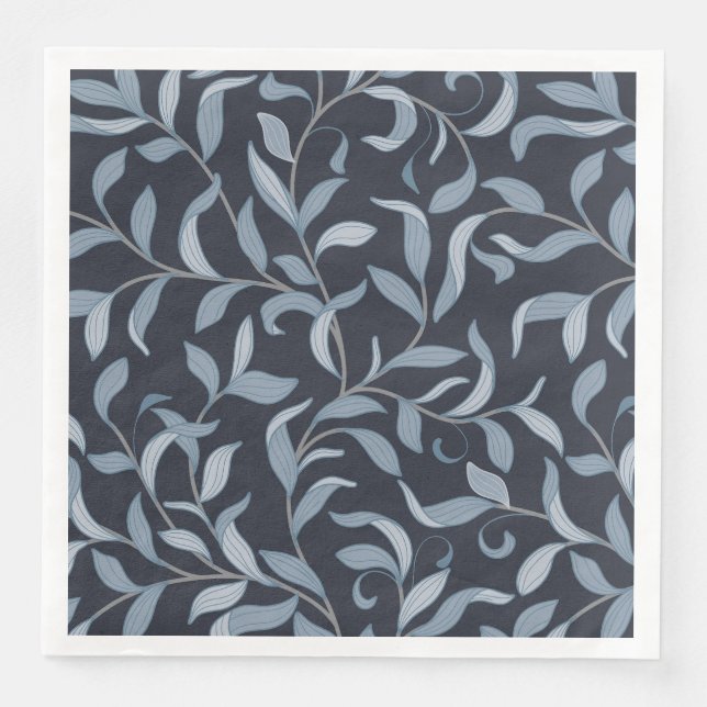 Serviette En Papier Décor de table en feuille bleue inspiré par Willia (Devant)