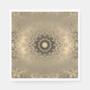 Serviette En Papier Décor ornemental arabe en soie de bronze brun dégr