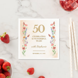 Serviette En Papier Décoration de fête d'anniversaire 50 ans Soft Wild