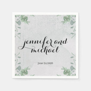 Serviette En Papier Décoration de mariage minimaliste formel Eucalyptu