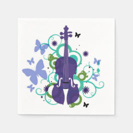 Serviette En Papier Décorations de parties de violon-serviettes
