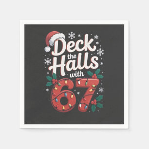 Serviette En Papier Décorez les salles avec 6 7 Noël drôle Six Sept