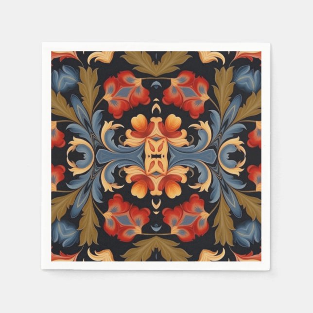 Serviette En Papier Découpage 43 Art populaire inspiré (Devant)